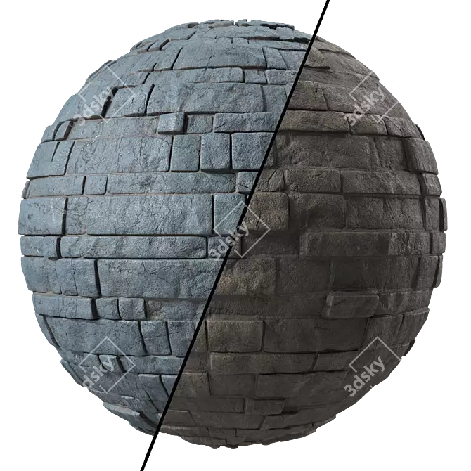 Premium Stone Wall Material 4K 3D model image 2