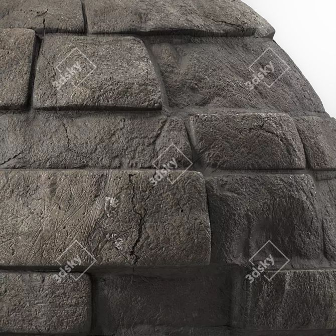 Premium Stone Wall Material 4K 3D model image 3