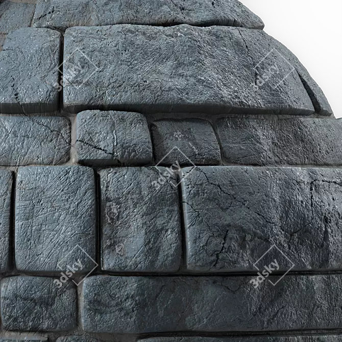 Premium Stone Wall Material 4K 3D model image 5