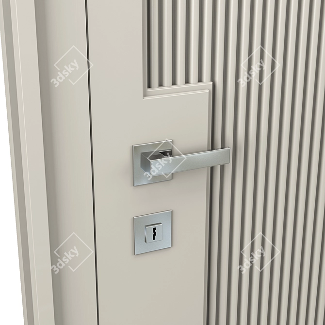 Modern Tower Door 3D model image 2