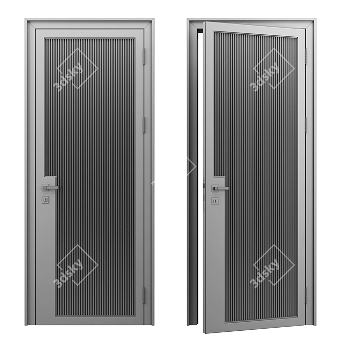 Modern Tower Door 3D model image 5