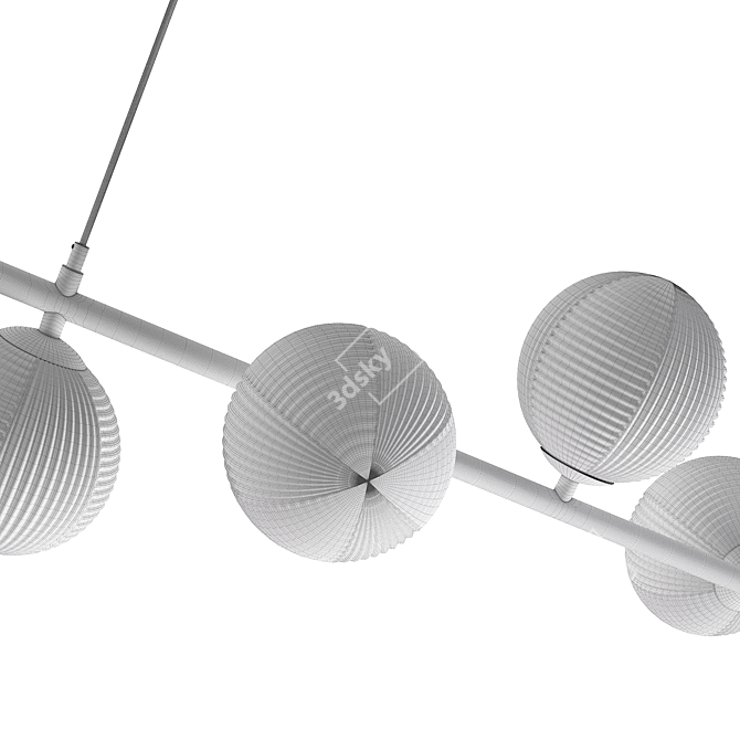 Modern Pendant Light Fixture MeshSmooth Iteration 3D model image 4