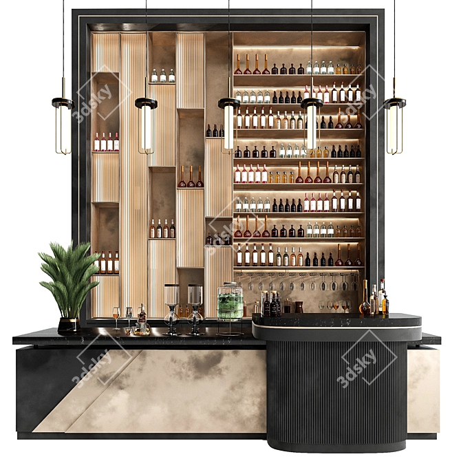 Vray Drink Bar Scene Upgrade 3D model image 6