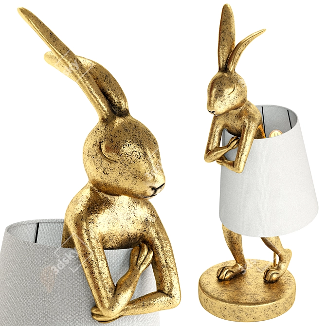 Rabbit Table Lamp, Vray Compatible 3D model image 2