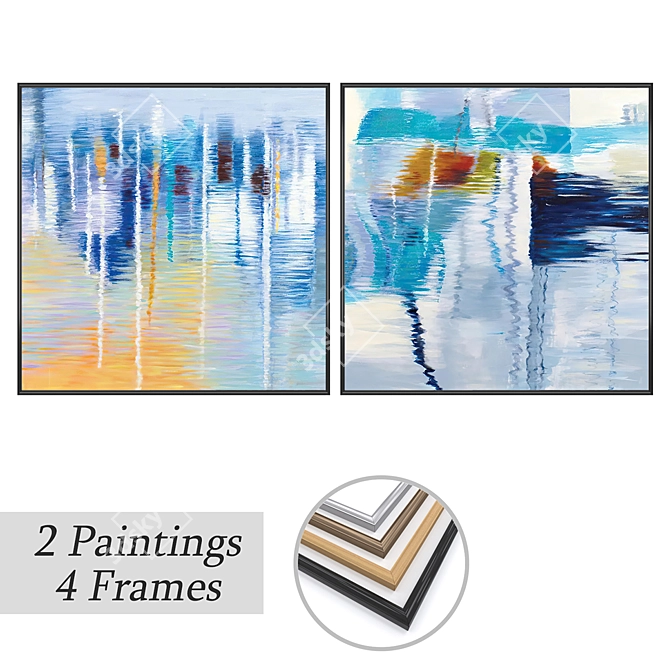 Artwork Set with Frame Options 3D model image 1