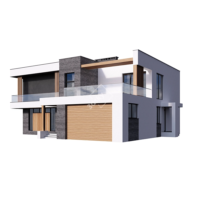 Detailed 3D Villa Model 3D model image 2