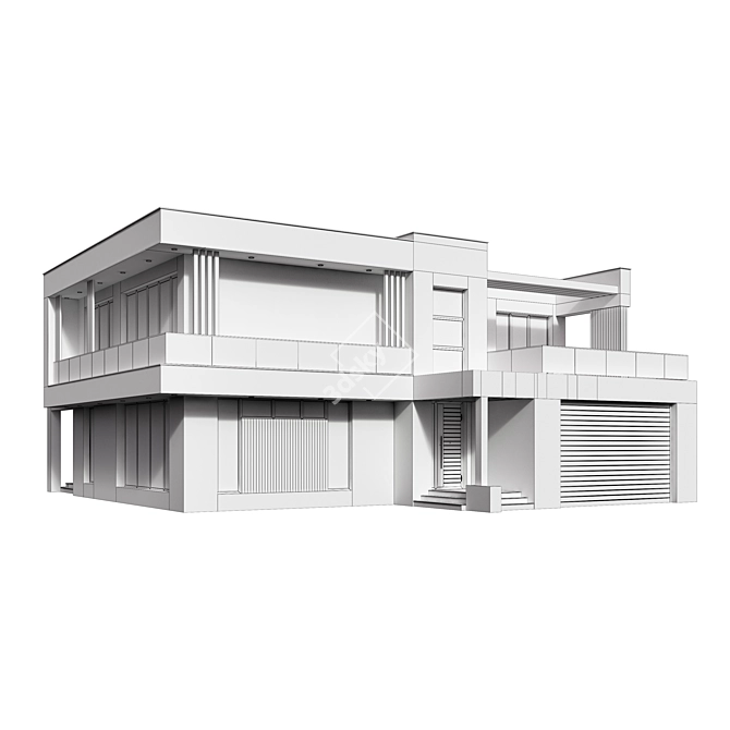 Detailed 3D Villa Model 3D model image 5