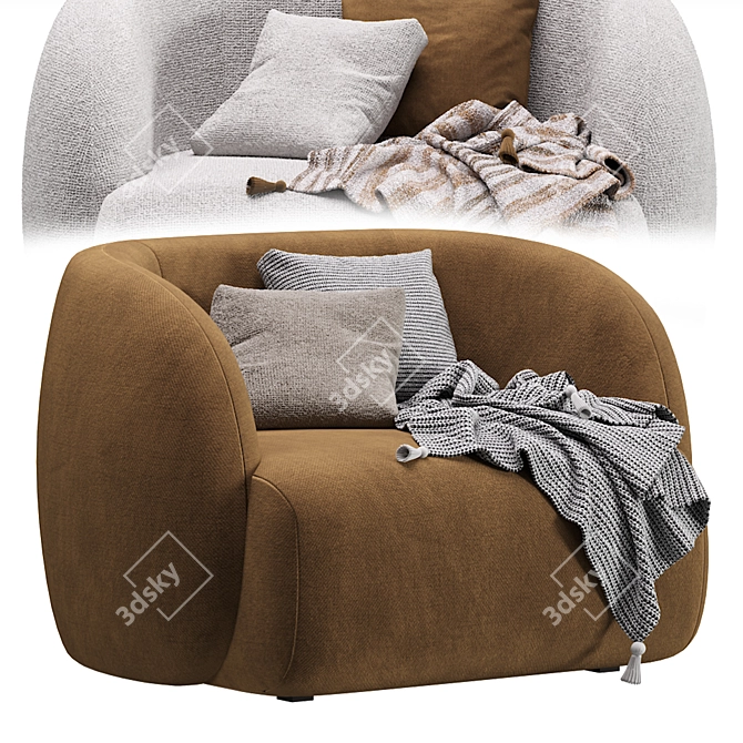 Divan.ru Vienso Beige Armchair 3D Model 3D model image 1