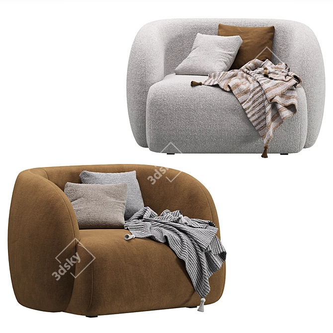 Divan.ru Vienso Beige Armchair 3D Model 3D model image 5