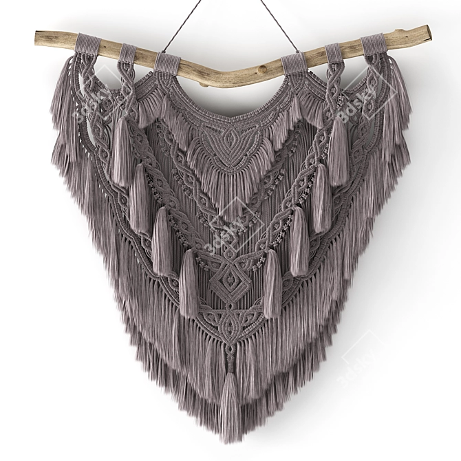 Handwoven Macrame Wall Hanging 3D model image 8