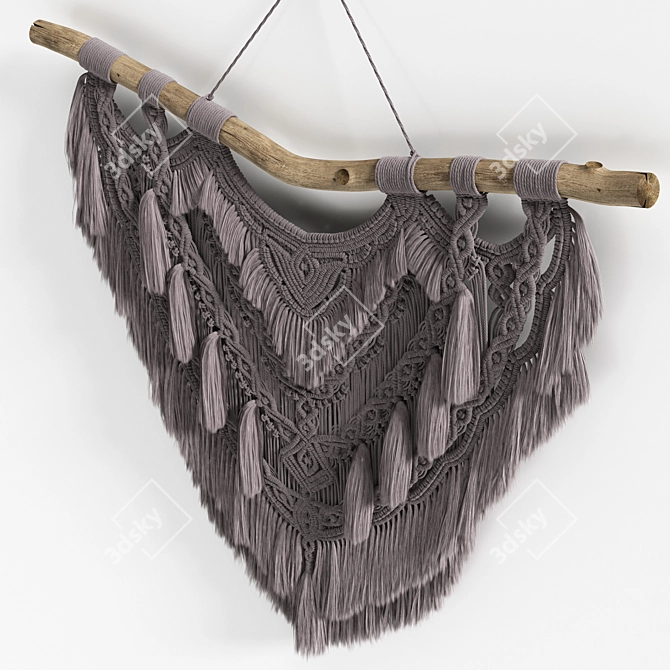 Handwoven Macrame Wall Hanging 3D model image 11