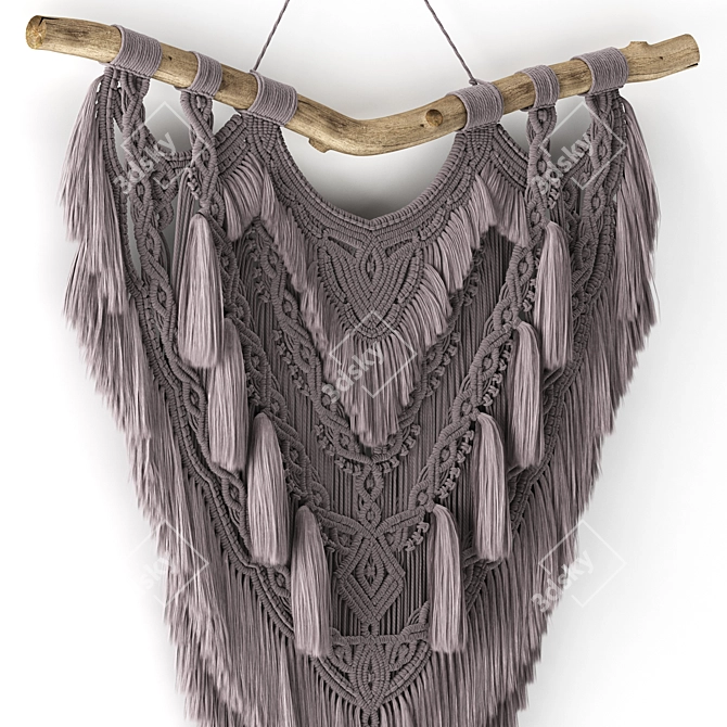 Handwoven Macrame Wall Hanging 3D model image 13