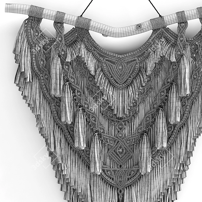 Handwoven Macrame Wall Hanging 3D model image 14