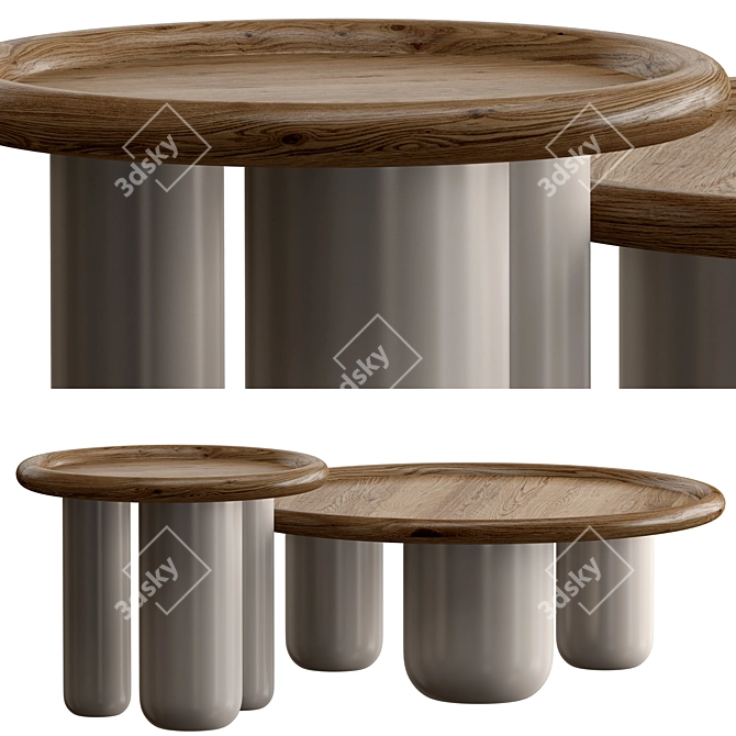 Solid Wood Tray Coffee Table 3D model image 1