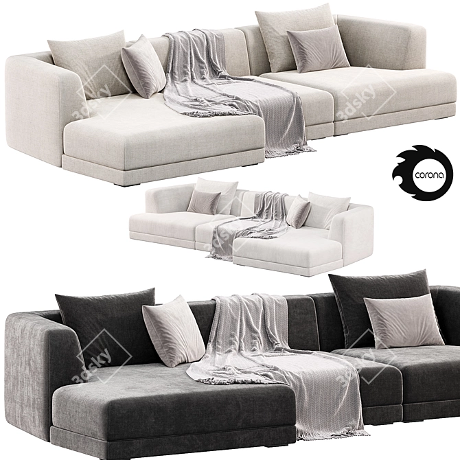 Sophisticated DE PADOVA ALBERESE Sofa 3D model image 2