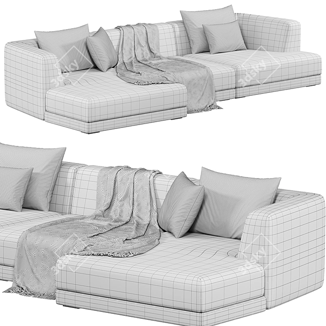 Sophisticated DE PADOVA ALBERESE Sofa 3D model image 4