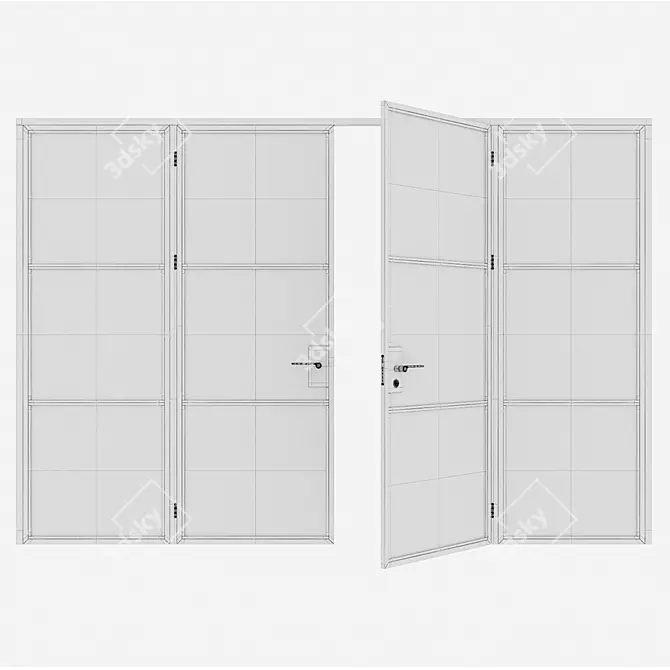 Corona Aluminium Door 169 Render 3D model image 5