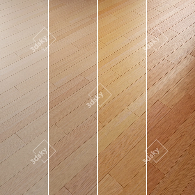 Oak Parquet Flooring Collection 3D model image 4