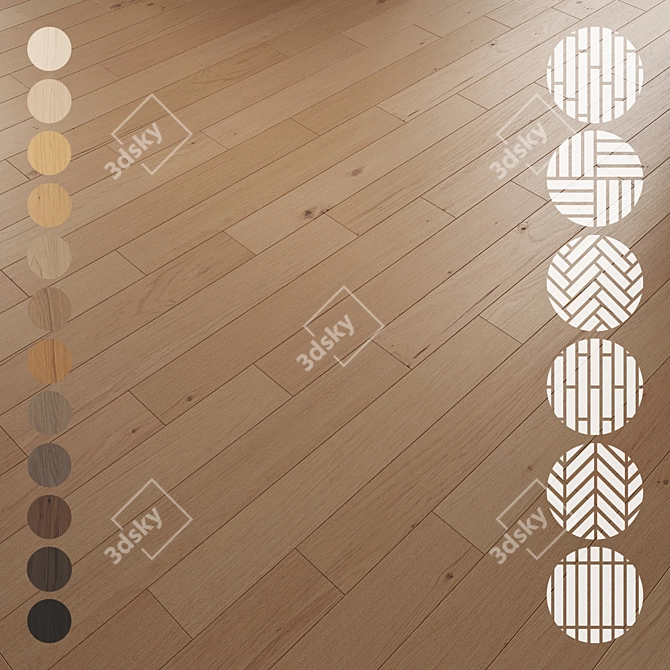 Oak Parquet 080 Collection 3D model image 1