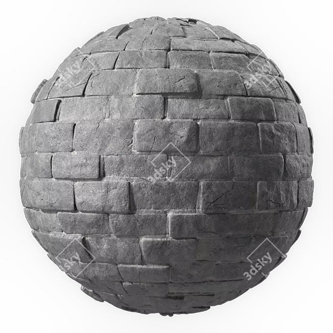 Seamless Stone Wall Materials Kit 3D model image 1