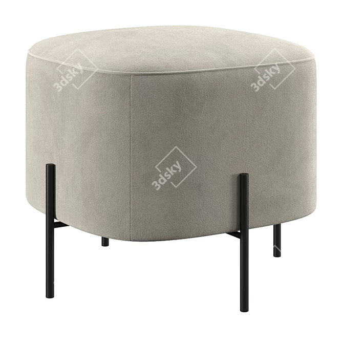 Luxurious Velvet Elephant Poufs 3D model image 2