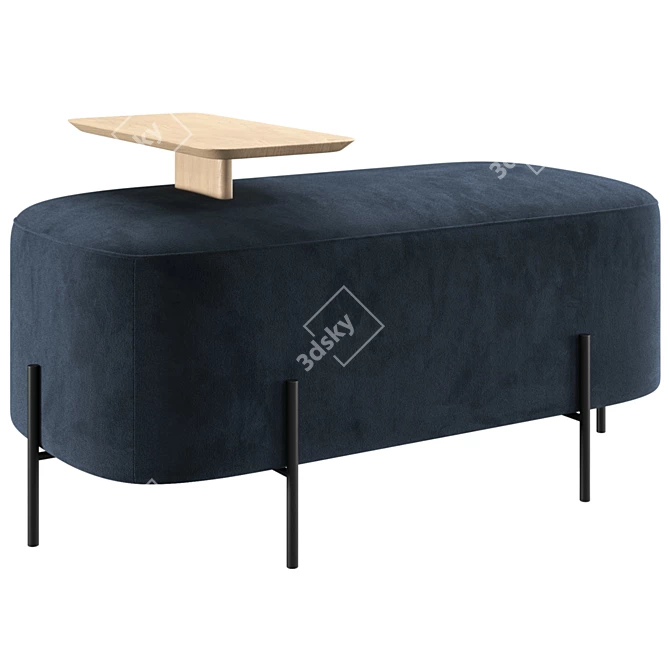 Luxurious Velvet Elephant Poufs 3D model image 3