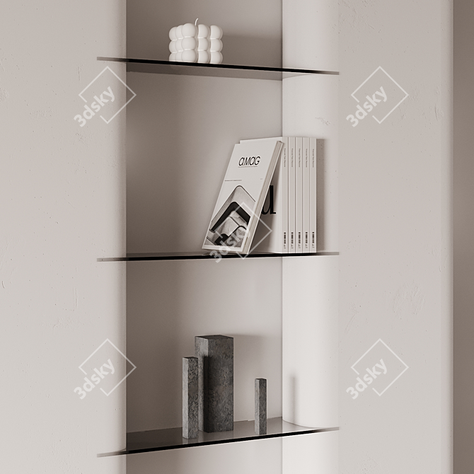 Minimalist TV Wall Unit with Floor Stand 3D model image 5