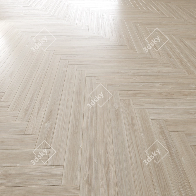 Oak Parquet Flooring 3D Model 3D model image 2