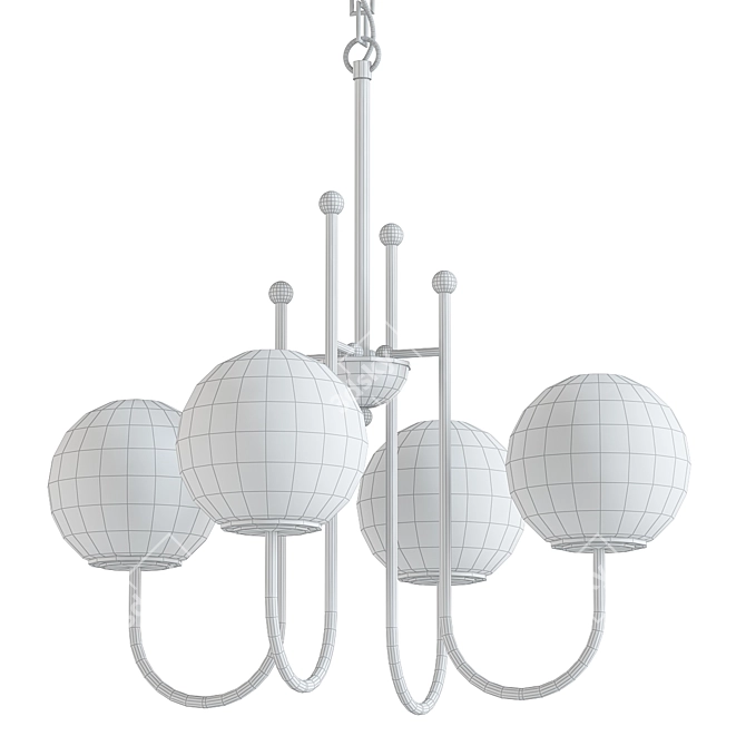 Modern Gold Globe Chandelier Set 3D model image 2