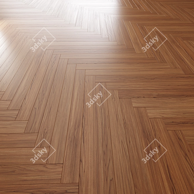 Oak Parquet Flooring Pack 4 Layouts 3D model image 4