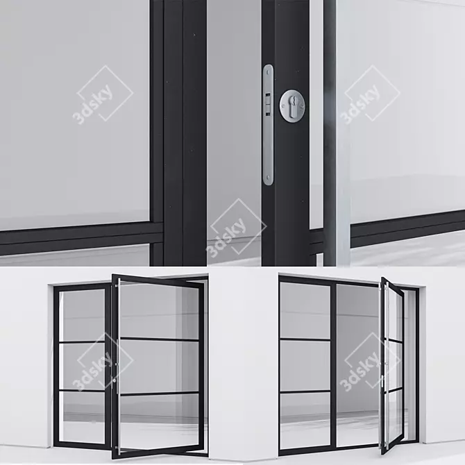 Modern Aluminium Door 171 3D model image 3