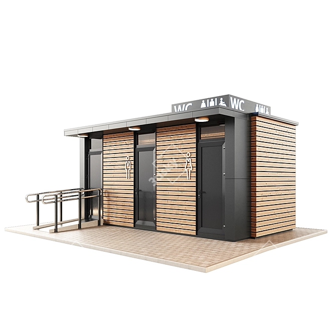 Public Restroom Module 3D model image 4