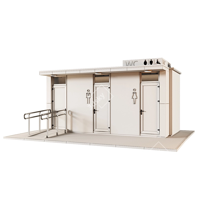 Public Restroom Module 3D model image 6