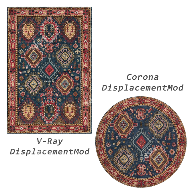 Variety of Dynamic 3D Rugs 3D model image 4