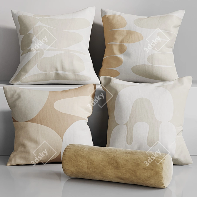 Ebb+Flow Inspired Pillow Set 3D model image 2