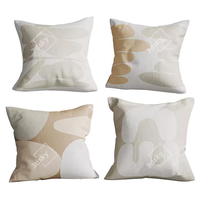 Ebb+Flow Inspired Pillow Set 3D model image 5