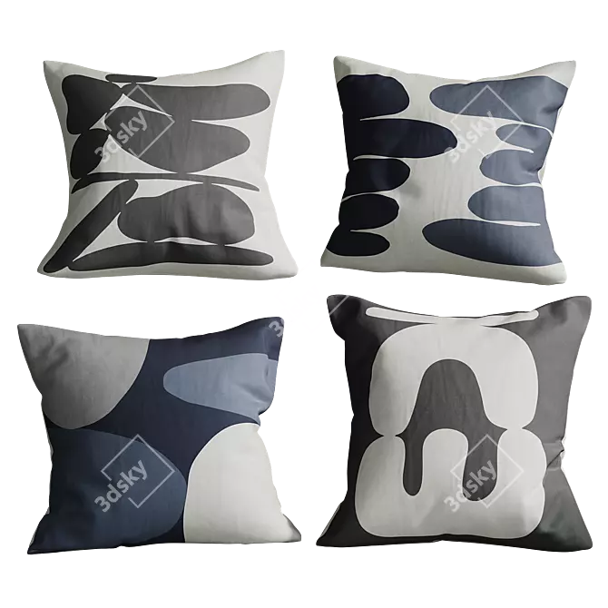 Ebb+Flow Inspired Pillow Set 3D model image 6