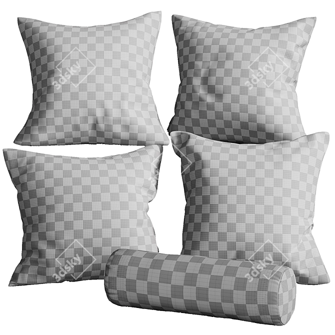 Ebb+Flow Inspired Pillow Set 3D model image 7