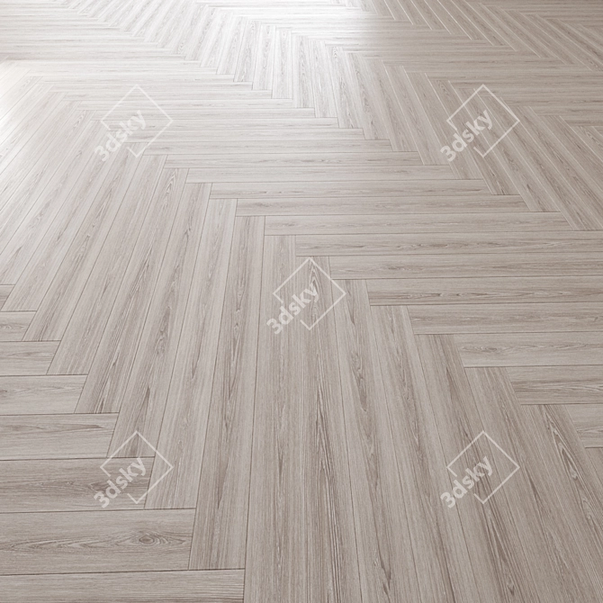 Oak Parquet Floor Texture Pack 3D model image 2