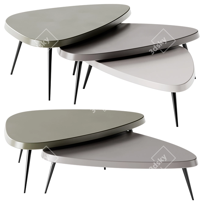 Mexique Outdoor Tables Set 3D model image 1