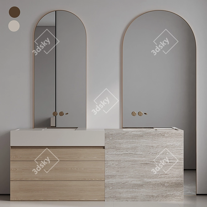 Modern Hare Bathroom Furniture 3D model image 1