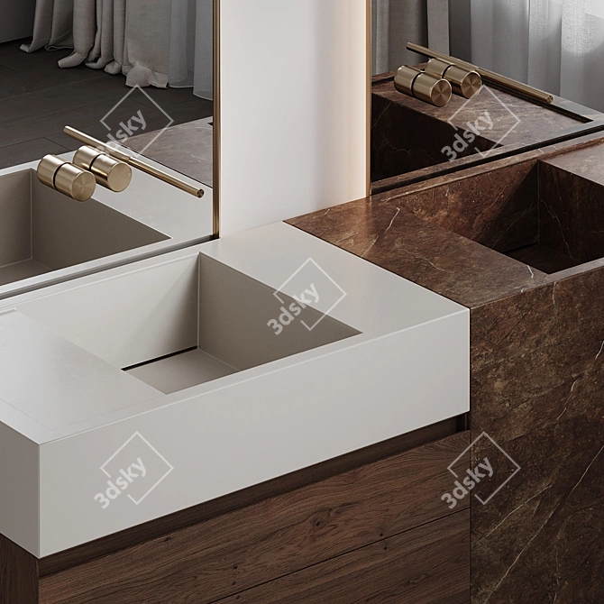 Modern Hare Bathroom Furniture 3D model image 5