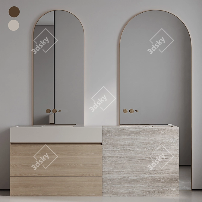 Modern Hare Bathroom Furniture 3D model image 8