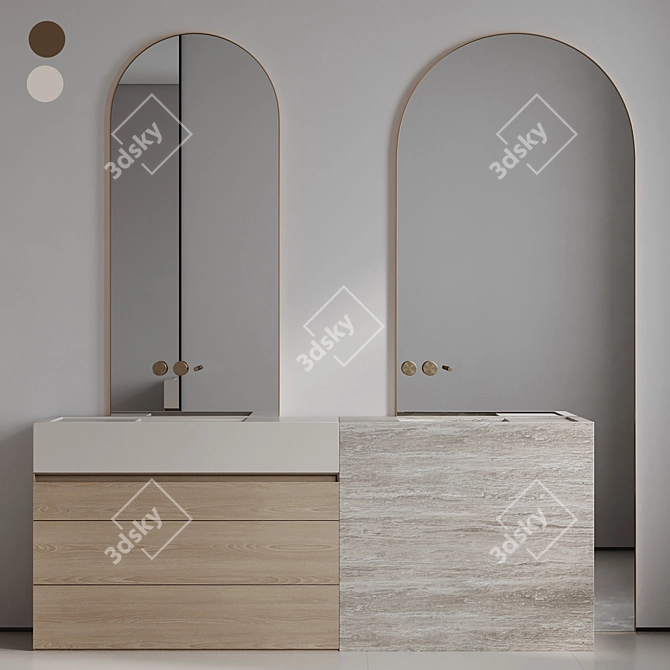 Modern Hare Bathroom Furniture 3D model image 15