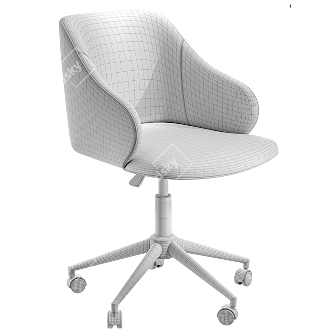 Ergonomic Grey Desk Chair 3D model image 2