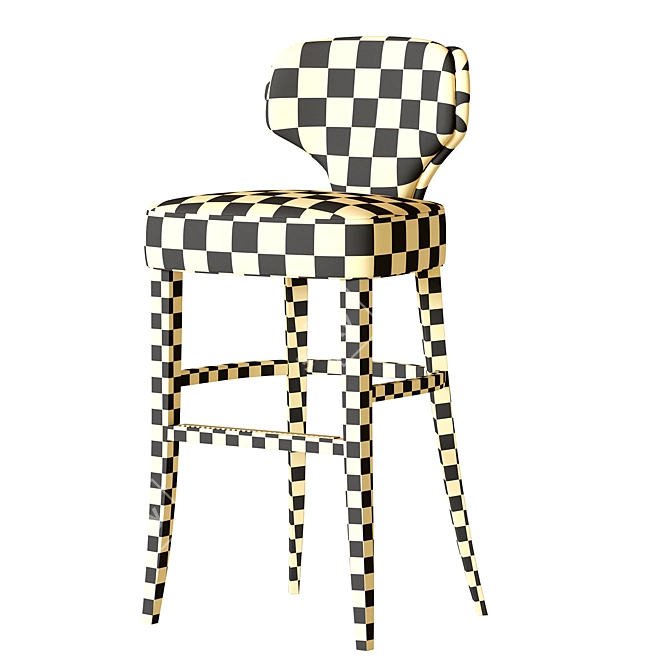 Sleek Modern Melody Bar Stool 3D model image 4