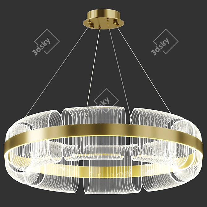 Elegant Bangle Rings Chandelier 3D model image 4