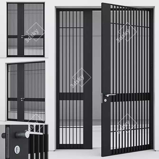 Corona Aluminium Door 176 Render 3D model image 1