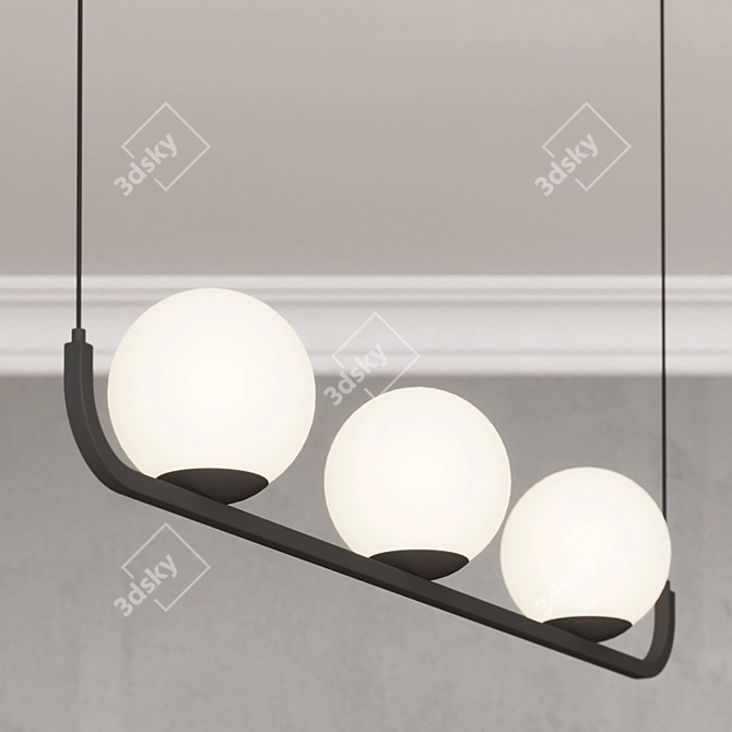  Modern Black & White Pendant 3D model image 2