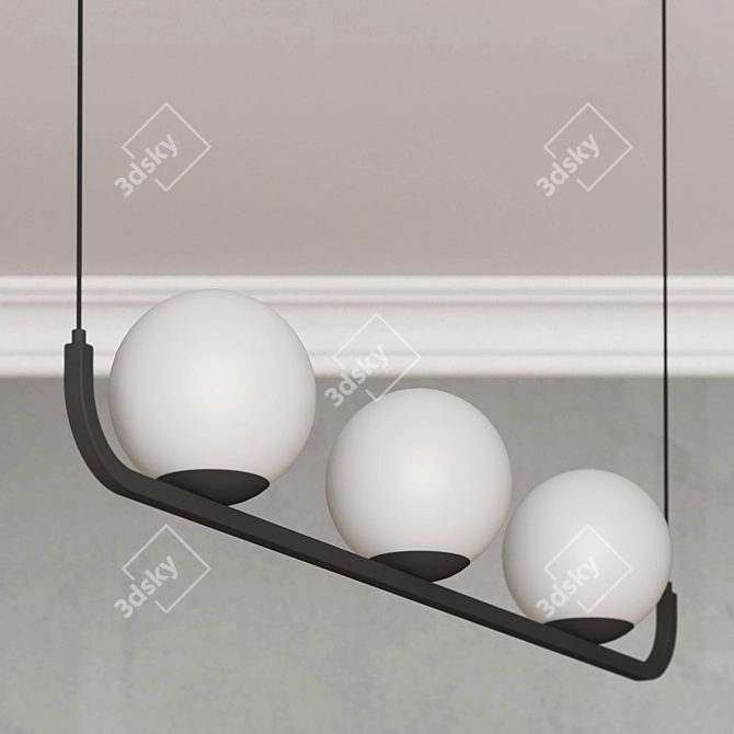  Modern Black & White Pendant 3D model image 3